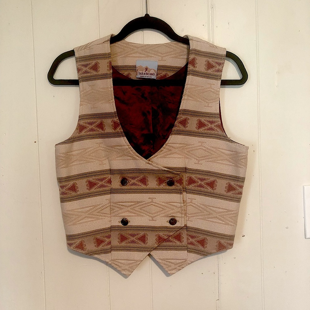 Western style double breasted vest